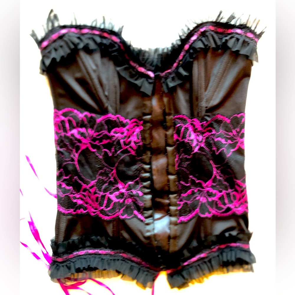 Black and purple corset